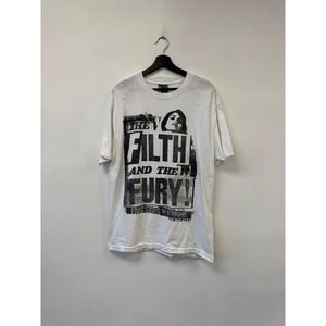 VTG Famous Stars & Straps Filth And Fury Shirt Large White Graphic Tee Blink Y2K